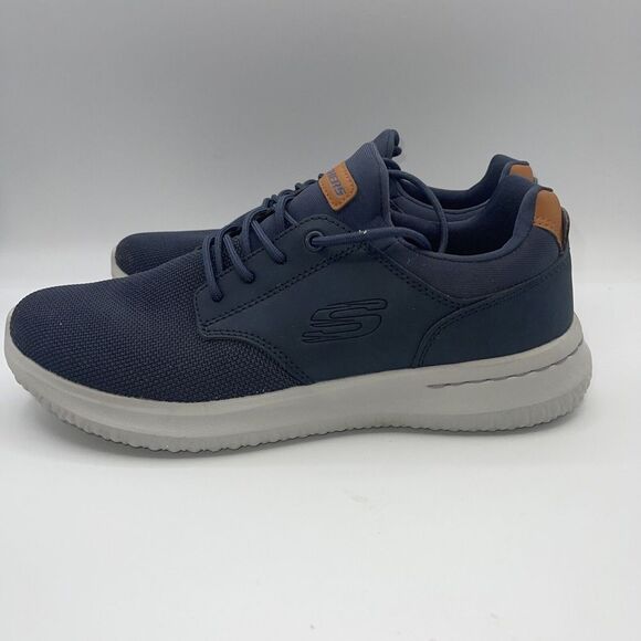 Skechers Men's Delson Air-Cooled Memory Foam Sneakers - Navy,‎ Size 8 - Picture 1 of 7
